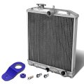 Auto Dynasty Full Aluminum 2-row 42mm Radiator Bundle With Blue Stay Mount Bracket Compatible Civic 92-00 Del Sol 93-97 Integra 