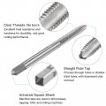 Uxcell Metric Tap And Drill Bit Set M5 X 1 Thread 4mm Black Oxide Twist Straight Flute Tapping Threading Repair Tool Kit