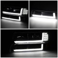 Auto Dynasty Led Drl Black Clear Corner Headlight W Bumper Lamps Tool Kit Compatible With Chevy Silverado 99-06