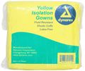 Dynarex Isolation Gown Fluid Resistant Yellow Full Back 50 Count 