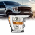 Akkon Fits 2021 2022 2023 Ford F150 Halogen Type Chrome Headlight Headlamp Passenger Right Replacement 
