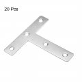 Uxcell Flat T Shape Repair Mending Plate 80x80mm 3 15 X3 Stainless Steel Joining Bracket Support Brace Pack Of 20