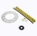 Chain And Sprocket Kit For Kawasaki Kx500 1989 To 2004 Yellow O Ring With 13t Front 48t Rear Steel Sprockets 114l 