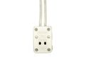 Leviton 80050-500 Miniature Bi-pin Quartz Lampholder With Two White Leads 12-inch 