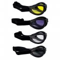 4 Pairs Of Birdz Eyewear Parrot Black Folding Padded Motorcycle Goggles Clear Smoke Yellow Purple Lenses For Men Women 