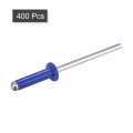 Uxcell Aluminum Blind Rivets 3 2mm X 13mm 1 8 33 64 Open End Flat Round Head Rivet For Joining Metal Plate Leather Blue 400 Pcs