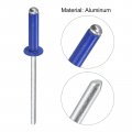 Uxcell Aluminum Blind Rivets 3 2mm X 13mm 1 8 33 64 Open End Flat Round Head Rivet For Joining Metal Plate Leather Blue 400 Pcs