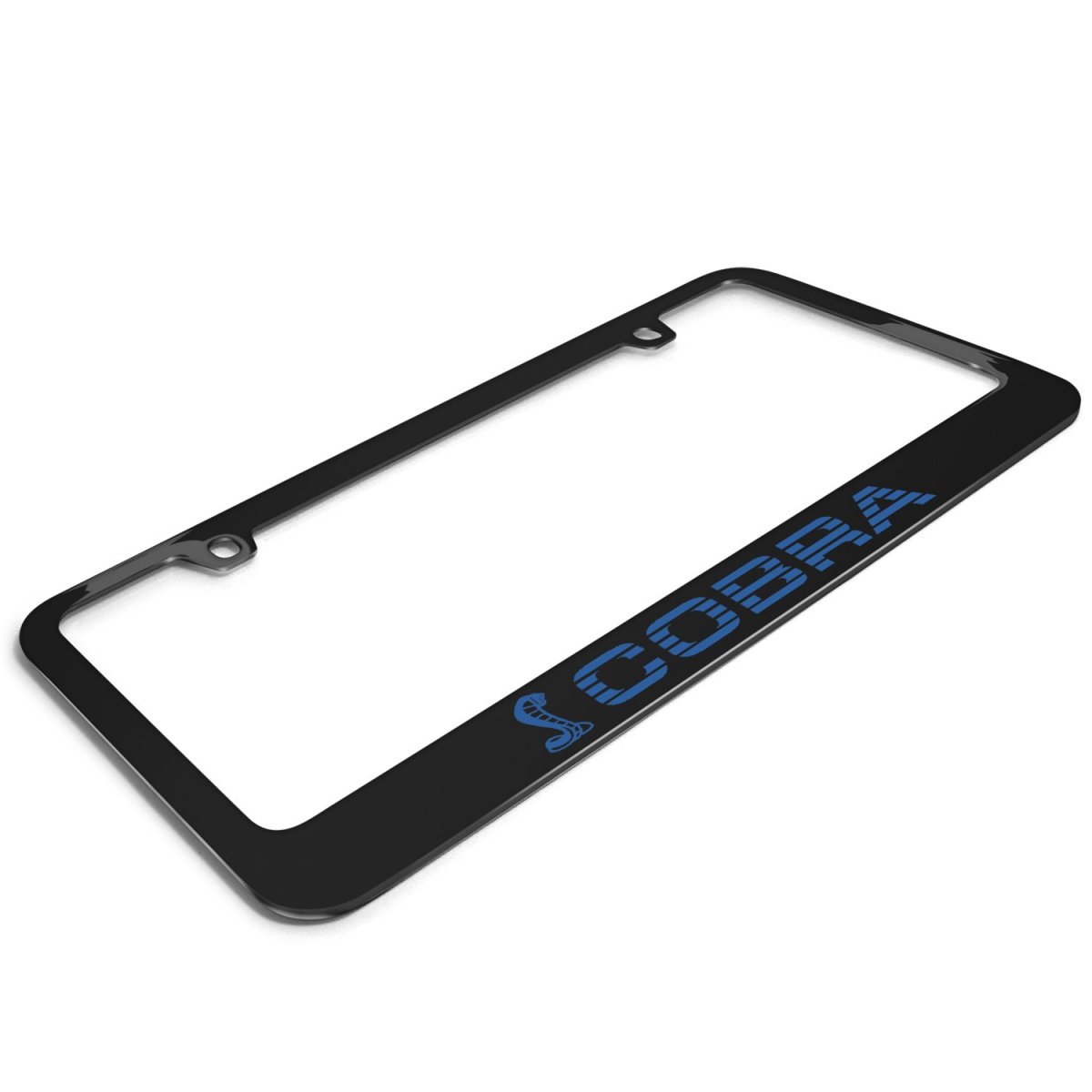 Ford Mustang Cobra Speed Line License Plate Frame Blue And Black Metal 12 In X 6 Official Licensed Product