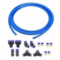 Uxcell Pneumatic Air Hose Tubing Pu Compressor Tube 8mm 5 16 Id X 12mm 15 32 Od 10m 8ft Pipe Blue With 7 Type Connect Fittings