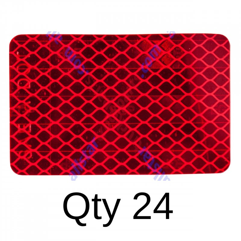 Red 2x3 In Rectangular Reflective Prism Reflector 24 Pack High Visibility Weatherproof Stick On Markers For Trailer Rv Boat