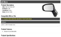 Left Driver Side Power Mirror Textured Black For 2014-2015 Honda Civic