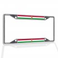 Fastasticdeals Metal Insert License Plate Frame Hungary Flag With Coat Of Arms Weatherproof Car Accessories Chrome 4 Holes 