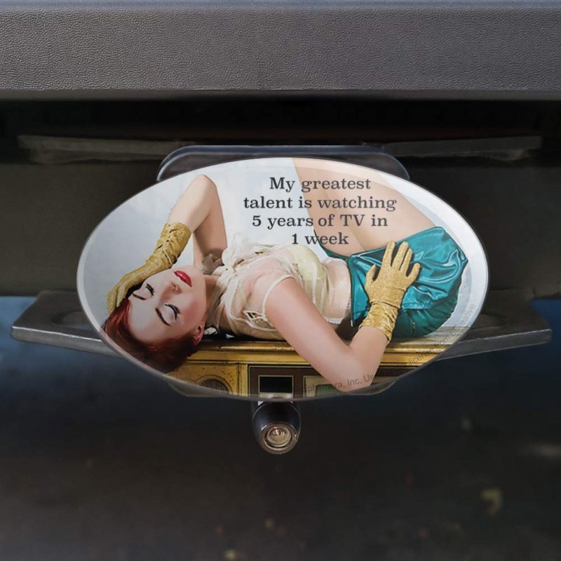 Greatest Talent Watching 5 Years Tv In 1 Week Funny Humor Oval Tow Trailer Hitch Cover Plug Insert
