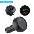 Led Digital Display Voltmeter Thermometer 3in1 Usb Car Charger For Cars Suvs Trucks With Fast Charging Real Time Battery