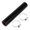 1 Set 28mm 10 Id 200mm 7 87 Length 0 Degree Black Red Car Silicone Hose With Clamps Coolant Universal 