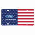 Ipick Image Made For Ford Platinum Logo Usa Flag Graphic Special Aluminum Metal License Plate