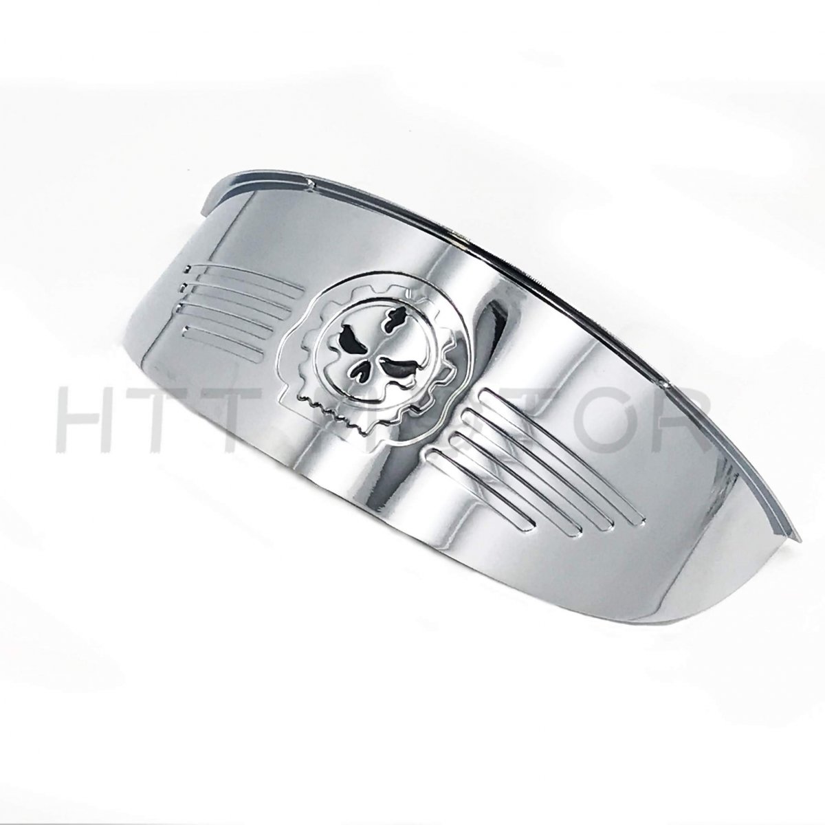 Skull Chrome 7 In Headlight Visor Heavy Duty Thick For H-d Xl Xlh Fxr Fx