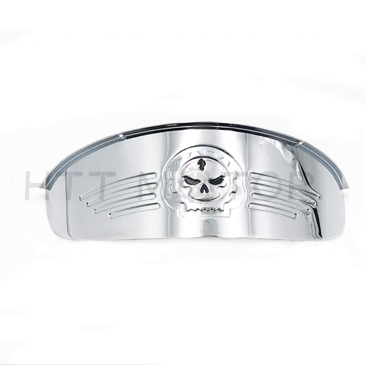 Skull Chrome 7 In Headlight Visor Heavy Duty Thick For H-d Xl Xlh Fxr Fx