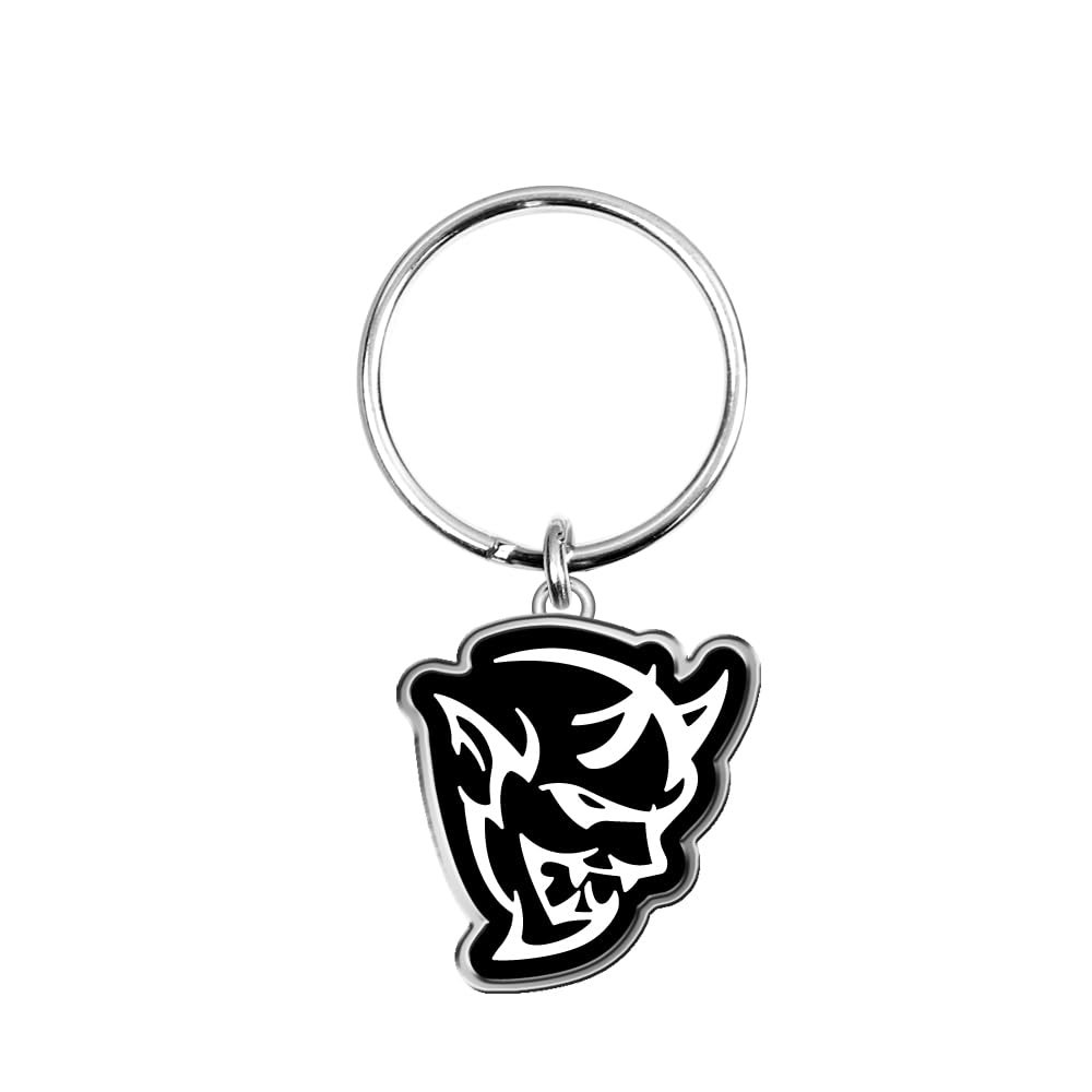 Dodge Demon Full Color Die Cut Metal Key Chain Official Licensed Modern Keychain Black 0 75 In X