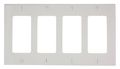 Leviton 80412-nw 4-gang Decora Gfci Device Wallplate Standard Size Thermoplastic Nylon Mount White 