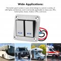 2 Gang Rocker Switch Panel Blue Led 12v 24v Waterproof Aluminum Alloy Brushed Process On Off For Car Truck Boat