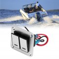 2 Gang Rocker Switch Panel Blue Led 12v 24v Waterproof Aluminum Alloy Brushed Process On Off For Car Truck Boat