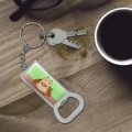 Graphics More Hamster Eating Stash Of Food Keychain Rectangle Chrome Plated Metal Bottle Cap Opener