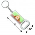 Graphics More Hamster Eating Stash Of Food Keychain Rectangle Chrome Plated Metal Bottle Cap Opener