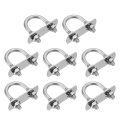 M6 U-bolts 8 Sets 20mm 0 79 Inner Width 42mm Length 304 Stainless Steel Round Bend U Clamp With Nuts And Plates For Ski Boat 
