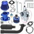 Vm22 Carburetor Exhaust Header Muffler Stage 1 Performance Kit For Predator 212cc 196cc 200cc Coleman Ct200u-ex Bt200x Baja 