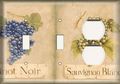 Two Switch One Duplex Receptacle Plate Pinot Noir Sauvignon Blanc 
