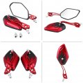 Espejos Para Scooter 50cc Motorcycle Rearview Mirrors 1 Pair Of Universal Aluminum Flame Pattern Side Rear View 8mm 10mm Red