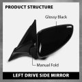 Power Mirror For Honda Accord Sedan 2018 2019 2020 2021 2022 Left Driver Side Glossy Black 3 Pin Manual Folding 76258tvaa02