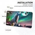 Wolf And Aurora Print License Plate Metal Car Stylish Aluminum Decorative Front With Screw Standard Size 12a 6 In