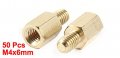 Uxcell 50 Pcs Brass Hex Standoff Spacer M4x8mm Female To M4x6mm Male M4 8 6mm