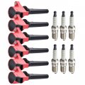 Ena Set Of 6 Red Ignition Coil Pack And Platinum Spark Plug Ford Mercury Escape Five Hundred Taurus Mariner 2000 2001 2002 2003 