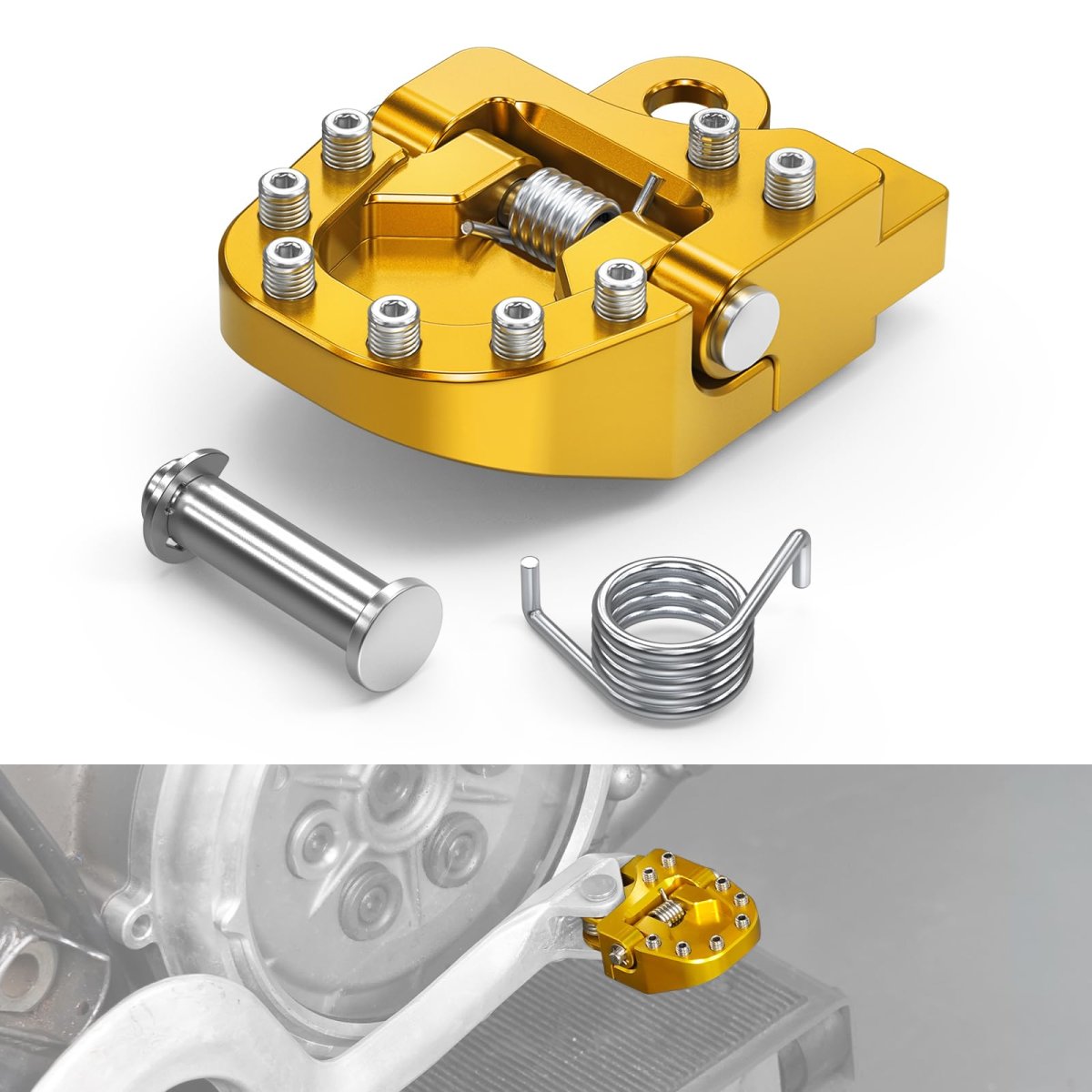 Nicecnc Gold Folding Brake Footrest Extension Plate Foot Pegs Pedal For Suzuki Drz400e 2000-2007 Drz400s 2000-2024 Drz400sm