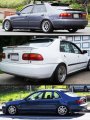 Jdm Glossy Black Rear Roof Window Visor Compatible With 1992-95 Honda Civic 4 Door Sedan Eg Eh