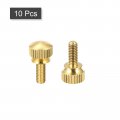 Uxcell 10pcs Knurled Thumb Screws M4x10mm Brass Shoulder Bolts Stepped Grip Knobs Fasteners For Pc Electronic Mechanical