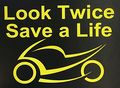 C60205 Yellow Look Twice Save A Life 5x7 5 