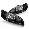 Instyleparts Clear Lens Headlights With Black Housing Made For And 1998-2002 Accord 