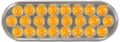 Maxxima M63201ycl 24 Led Amber Clear Lens 6 Oval Warning Flasher Light 