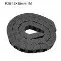 Uxcell Drag Chain Cable Carrier Open Type With End Connectors R28 15x15mm 1 Meter Plastic For Electrical Cnc Router Machines