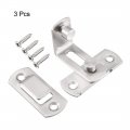Uxcell Flip Door Latch 201 Stainless Steel 50x43x31mm 90 Degree Gate Bar Hasp Slide Lock Silver Tone 3 Pcs