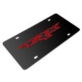 Ram 1500 Trx 3d Logo Red Line On Black Stainless Steel License Plate Official Licensed Universal Fit 12 In X 6 