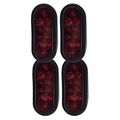 4 New Long Haul Trailer Truck Led Sealed Red 6 Oval Stop Turn Tail Lights 