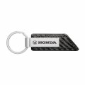 Ipick Image Compatible With Honda Logo Carbon Fiber Texture Black Pu Leather Strap Key Chain