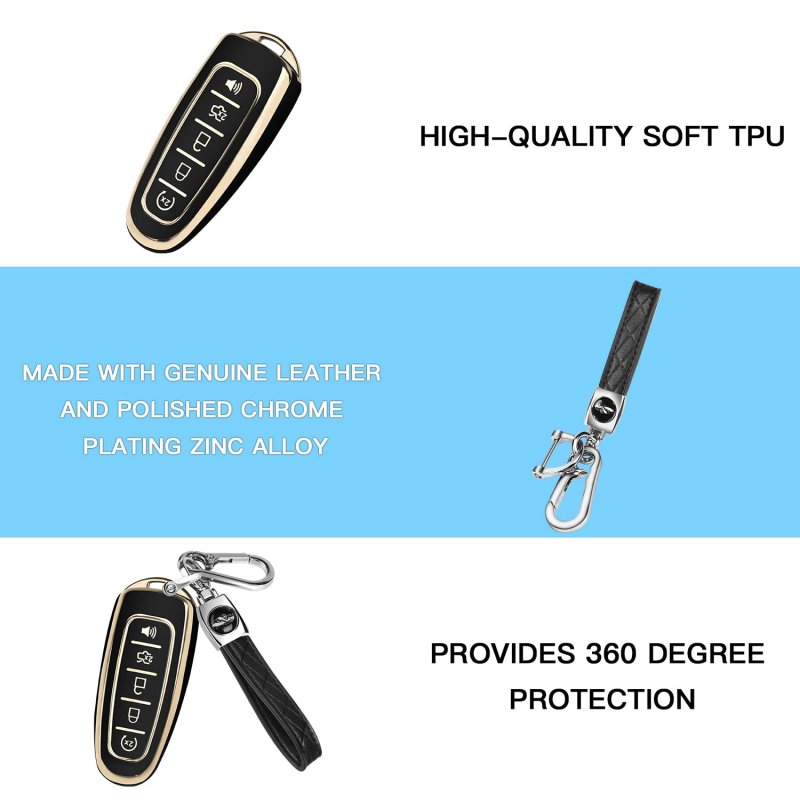 Ford Tpu Key Fob Cover With Keychain 360 Degree Protector For C Max Edge Escape Expedition Explorer Flex Focus Taurus Lincoln
