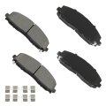 Front Disc Brake Pad Set D2187 Metal For Jeep Wrangler 2018 To 2023 4 Piece Hardware Heavy Duty Brakes Br2 Br3 Br4 Br5 Br6 Code 