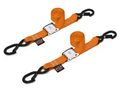 1 5in X 5 5ft Cam Buckle Tie-downs W S-hooks 600 Lb Wll 800 Breaking Strength - Orange Pair 